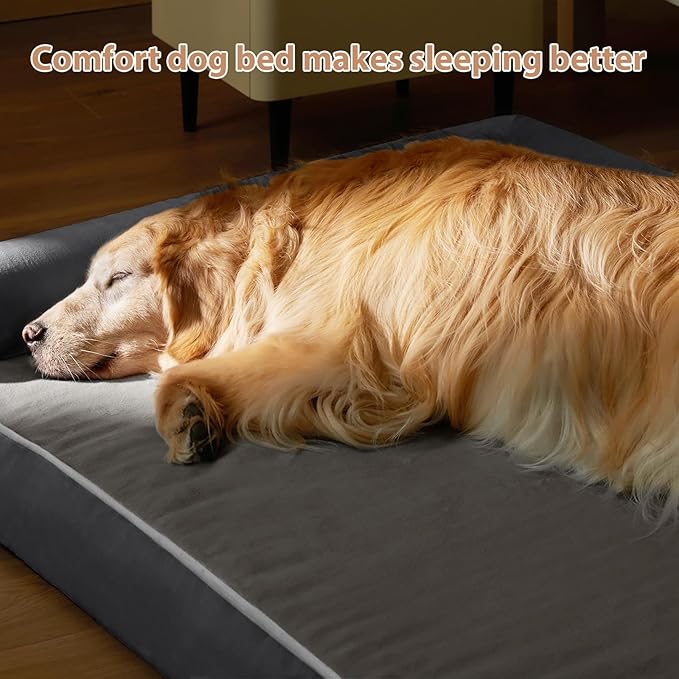 BFPETHOME Washable Dog Bed for Large Dogs, Orthopedic, Couch-style with Removable Washable Cover, Waterproof Lining and Non-slip Bottom, Egg-crate Foam Pet Bed