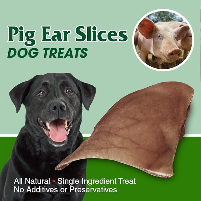 Best Pet Supplies GigaBite Roasted Pig Ears for Dogs - Natural Dog Chews, Roasted Pigs Ears, Half-Cut, Safe for Puppies and Aggressive Chewers, Cleans Teeth and Gums - Pack of 50