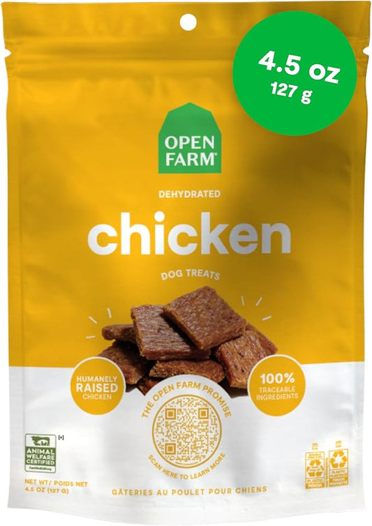 Open Farm Grain-Free Dehydrated Chicken Dog Treats 4.5 Ounces