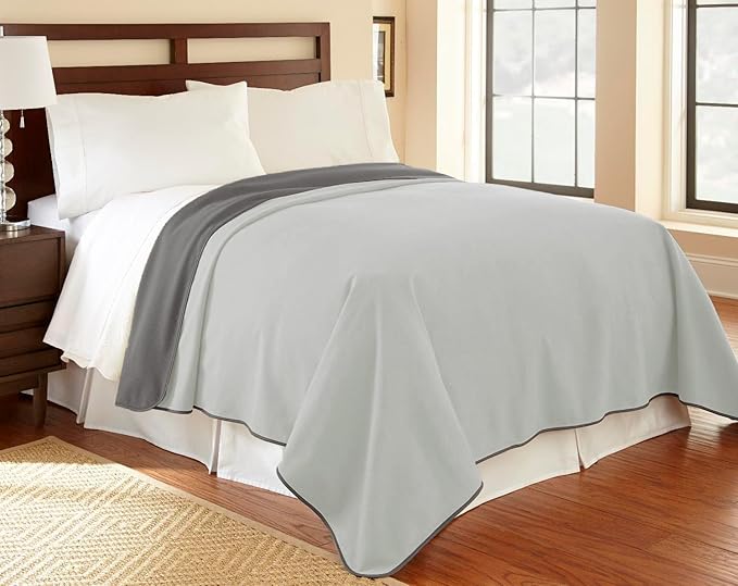 Mambe 100% Waterproof Furniture Cover Blanket for Dogs and Cats, Protection for Bed Couch Sofa Recliner Carpet, Soft Durable Washable Microfleece, Slate-Mist, 90x90 inches