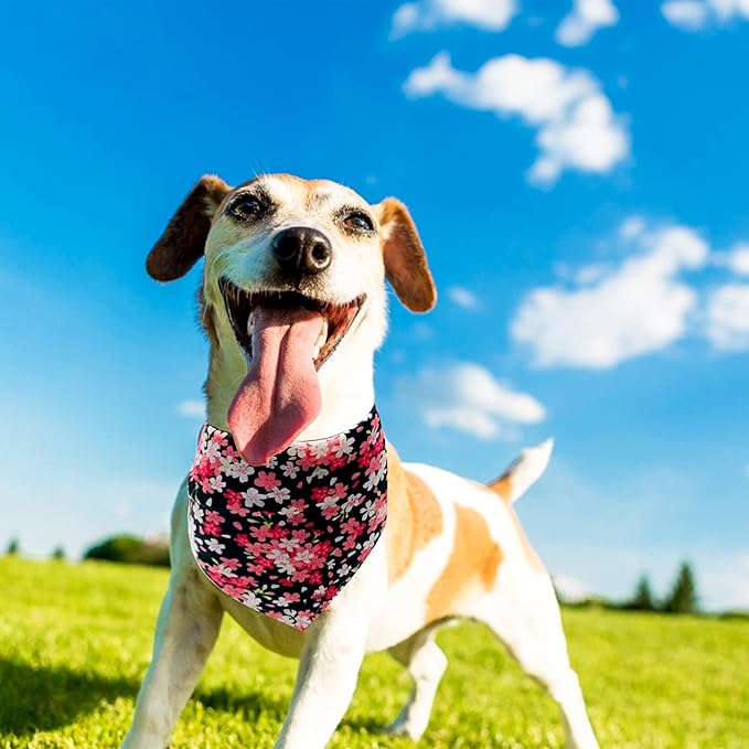 100PCS Small Dogs Bandanas Bulk Pet Summer Bandanas Pack Cat Kerchief Washable Triangle Bibs Head Scarves Scarfs Random Patterns for Boys and Girls Medium Puppies Grooming Accessories Costume