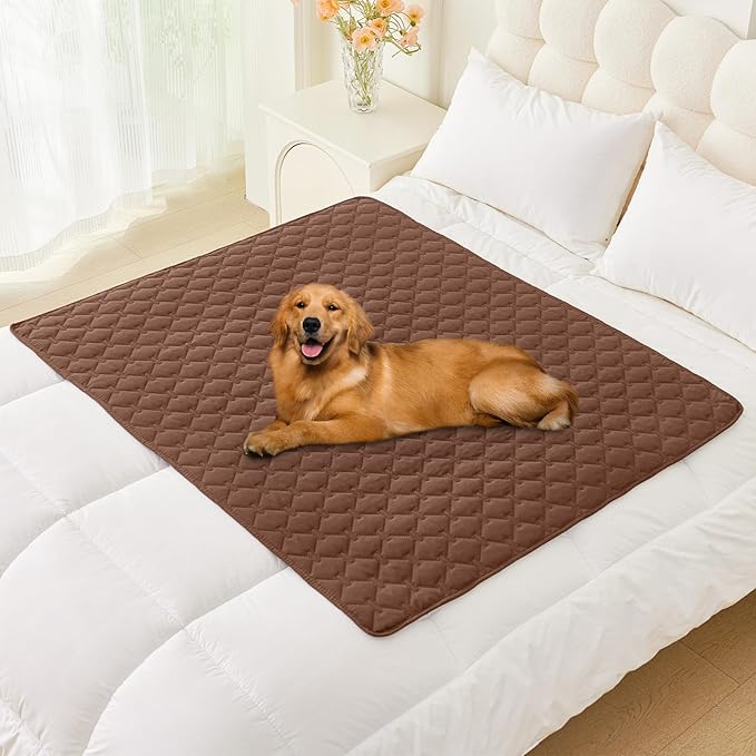 Smiry Waterproof Dog Bed Cover Blanket, Soft Reversible Pet Blanket, Washable Leakproof Cats Dogs Couch Cover for Sofa, Couch, Furniture (40x50 Inch, Brown/Chocolate)