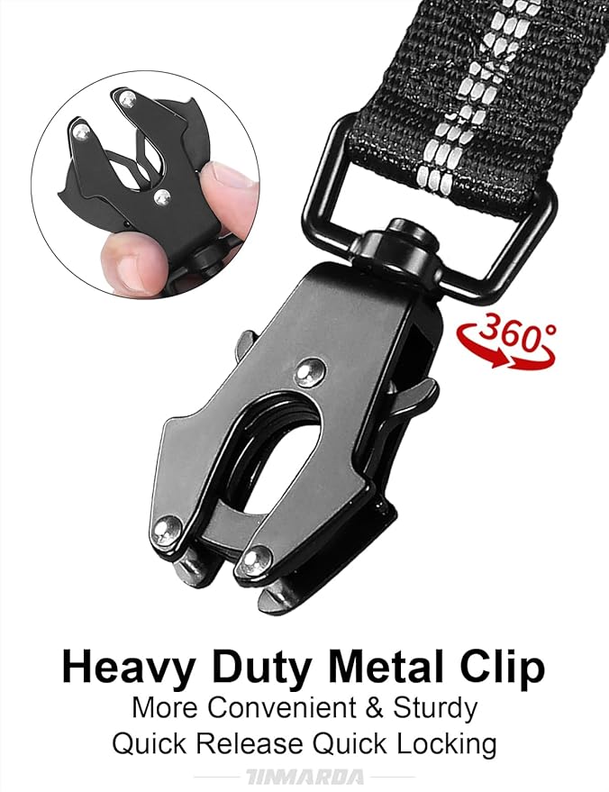 Heavy Duty Dog Leash, 4-6FT Shock Absorbing Dog Leashes with Traffic Handle and Comfortable Padded Handles, Advanced Easy Metal Clip, No Pull Reflective Leash for Medium Large Dogs That Pull (Black)