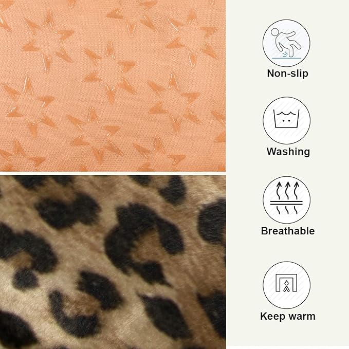 Vintage Leopard Print Dog & Cat Bed, Comfortable Pet Bed, Ultra Soft Calming for Small to Large Dogs, 36" x 24