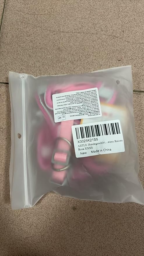 AIITLE Dog Harness, Spring No-Pull Cat Harness with a Leash, Adjustable Reflective Dog Vest, Cat Harness Escape Proof, Outdoor Walking, Camping for Extra Small Dogs and House Cats Pure Pink XXXS