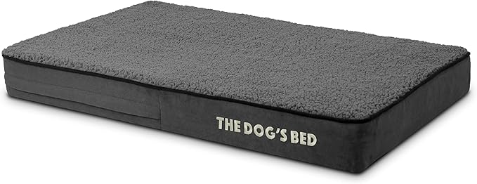 The Dog’s Bed Orthopedic Memory Foam Dog Bed, Dark Grey Plush Medium 34x22, Pain Relief for Arthritis, Hip & Elbow Dysplasia, Post Surgery, Lameness, Supportive, Calming, Waterproof Washable Cover