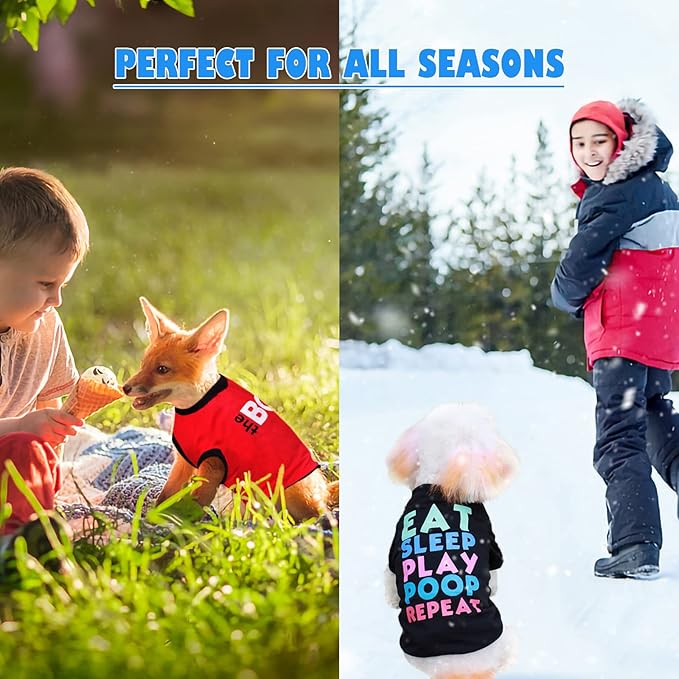 6 Pack Dog Clothes for Small Dogs Boy and Girl, Soft and Breathable Puppy Kitten Dog Shirts with Letters for Pet Cats, Summer Dogs' T-Shirts Apparel Sleeveless Vests for Chihuahua Yorkies