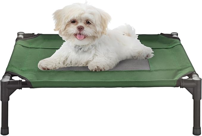 Elevated Dog Bed – 24.5x18.5 Portable Bed For Pets With Non-Slip Feet – Indoor/Outdoor Dog Cot Or Puppy Bed For Pets Up To 25lbs By Petmaker (Green)