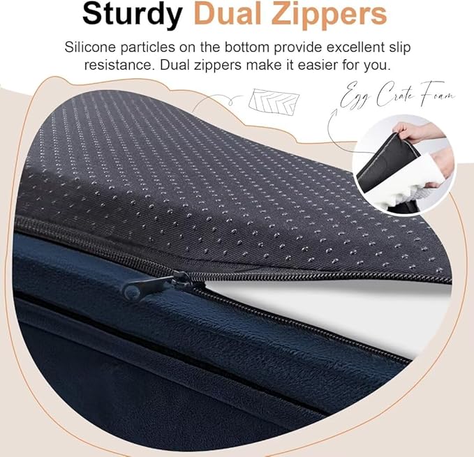 Large Dog Bed Orthopedic Washable: Beds Bolster XL Bed Big XLarge Dogs Memory Foam Sofa Couch Waterproof Removable Cover - Navy Blue