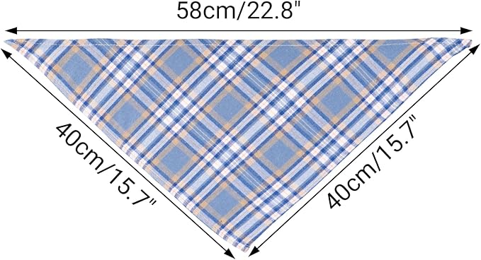 Segarty 30 Pack Dog Bandanas, 22.8"x15.7" Triangle Plaid Bibs Pet Scarf Accessories Bulk for Medium Small Dogs Cats Large Puppy Dogs, Adjustable Washable Reversible Boy Pets Birthday Kerchief