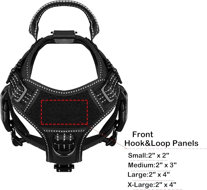 ICEFANG Tactical Dog Harness, Small Size,2X Metal Buckle,Working Dog MOLLE Vest with Handle,No Pulling Front Leash Clip,Hook and Loop Panel