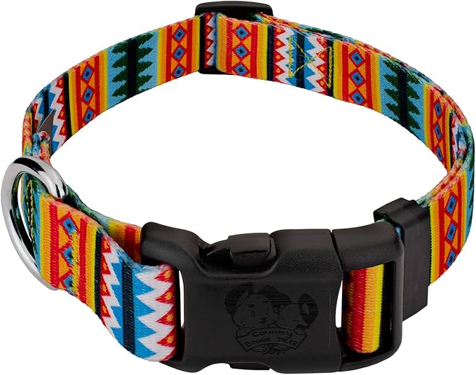 Country Brook Petz - Deluxe Summer Pines Dog Collar - Made in The U.S.A. - Country and Western Collection Featuring Rustic Designs (1 Inch, Extra Large)