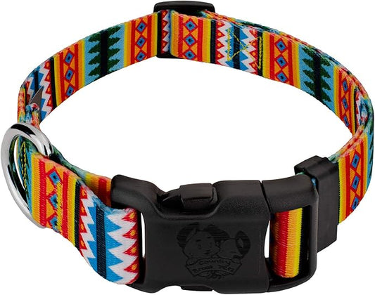 Country Brook Petz - Deluxe Summer Pines Dog Collar - Country and Western Collection Featuring Rustic Designs (1 Inch, Medium)