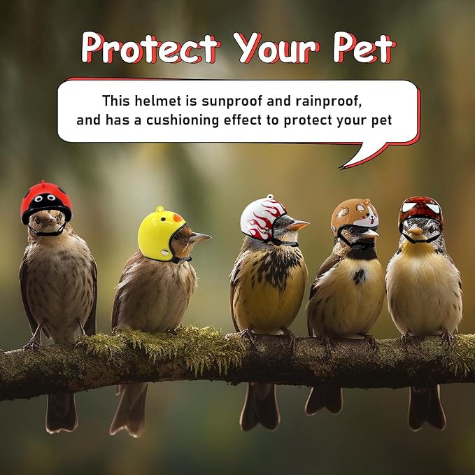 8 Pcs Chicken Helmet Safety Chicken Hats Adjustable Elastic Helmet Hens Helmet Parrot Bird Hat Pet Costumes for Small Pet Chicken Parakeet Pet Supplies