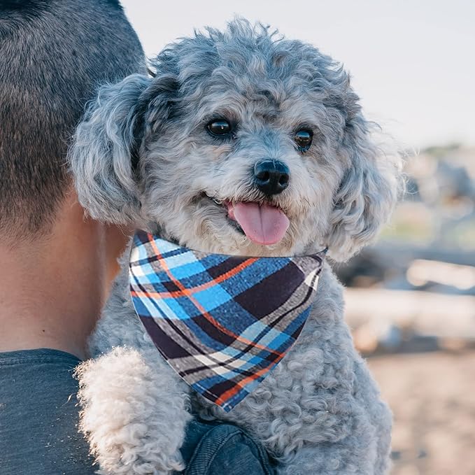 Segarty Dog Bandanas, 30 Pack 22.8"x15.7" Pet Scarf Triangle Plaid Bibs Accessories Bulk for Small Medium Small Dogs Cats Large Puppy Dogs, Adjustable Washable Reversible Boy Pets Birthday Kerchief