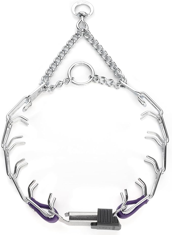 Herm Sprenger Chrome Plated Steel Dog Collar with Quick Release ClicLock Buckle and Biothane Insert Training Collar for Dogs Made in Germany (Violet Purple, 16in x 2.25mm(Neck Size up to 13-14in))