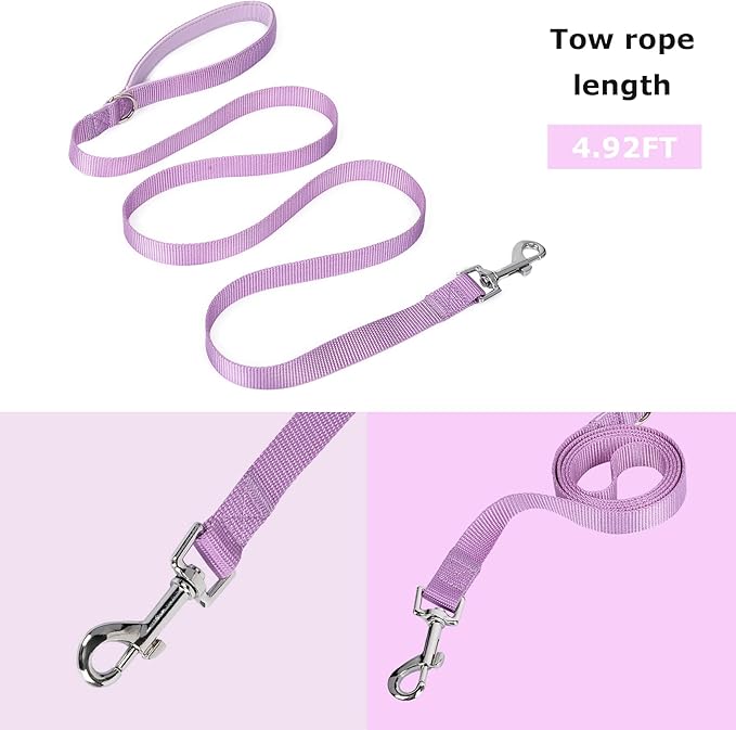 Dog Harness Dress, Plaid Dog Harness Dress with Leash Set, Summer Cute Pet Dog Clothes,Girl Puppy Dresses for Girl Small Dogs, Chihuahua Harness (Purple Harness+Rope, X-Small)