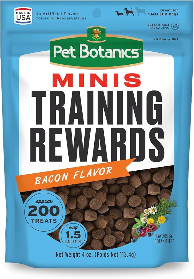 Pet Botanics Training Rewards Mini Treats For Dogs, Bacon, 4 Oz.
