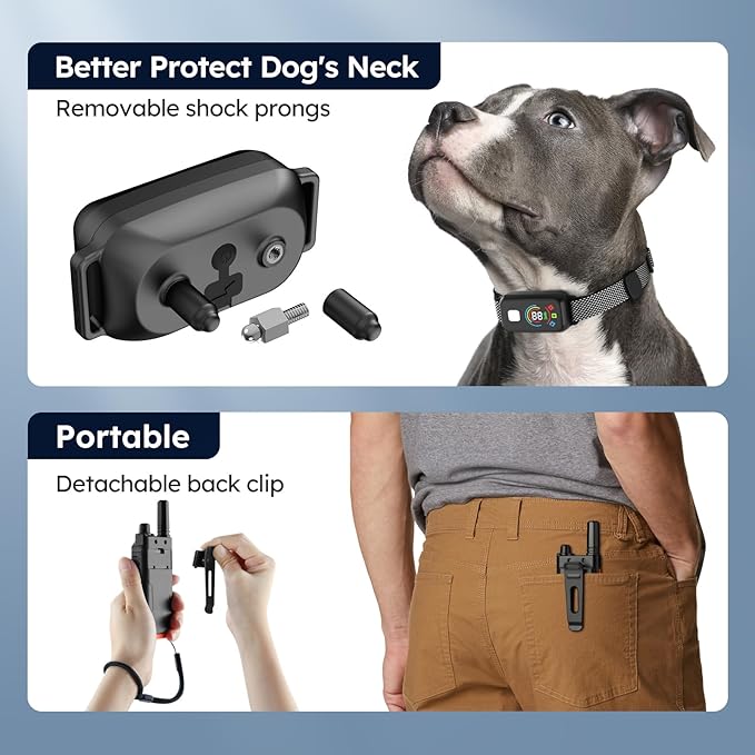 Dog Shock Collar 3 Dogs,4000FT with Flash Light for Night Walks, Dog Training Collar with Remote Control, E Collar with Adjustable Pitch Beep,Vibration and Shock,Rechargeable Waterproof Shock Collar