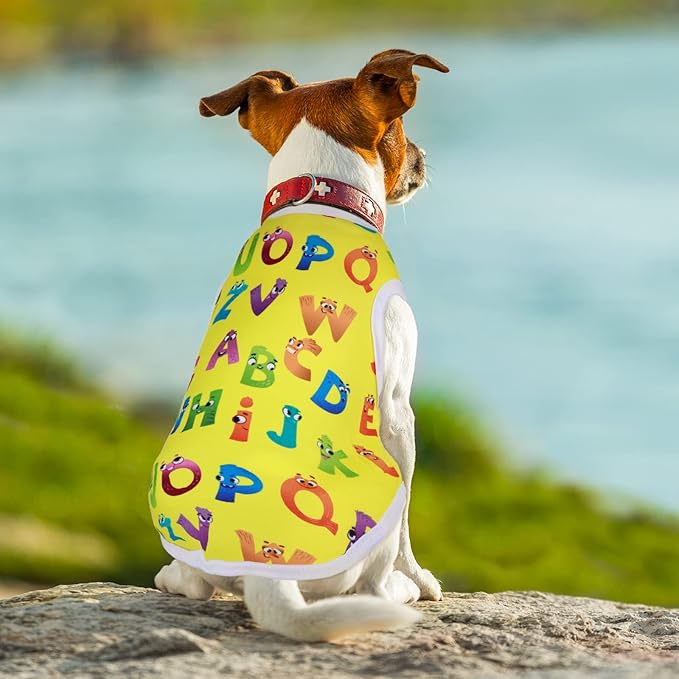 Saintrygo 10 Pcs Lovely Puppy Shirts Print Dog Clothes Breathable Pet Cartoon Dog Shirt Clothes Sweatshirt for Puppy Cat(Medium)