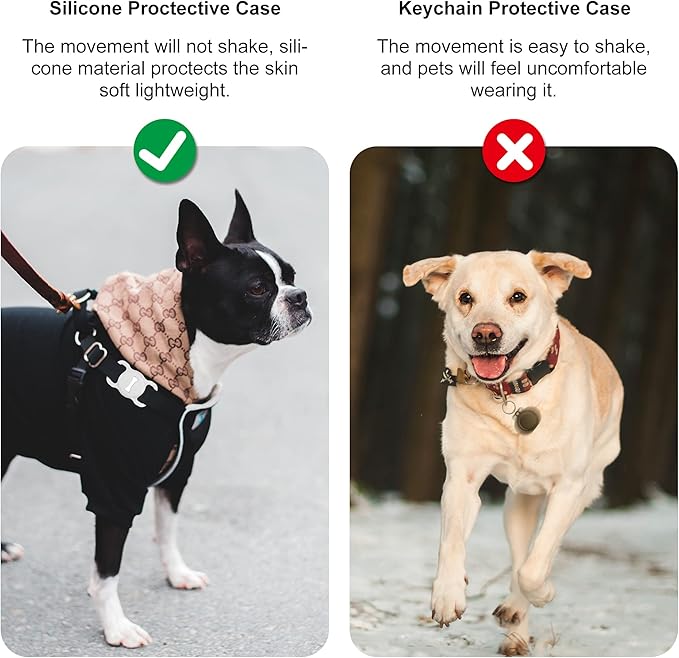 for Airtag Dog Collar Holder, Air Tag Protective Cat Airtag Dog Collar,Silicone AirTags GPS Tracking Accessories,Air Tags with Bone Pattern (1 Pack(White))