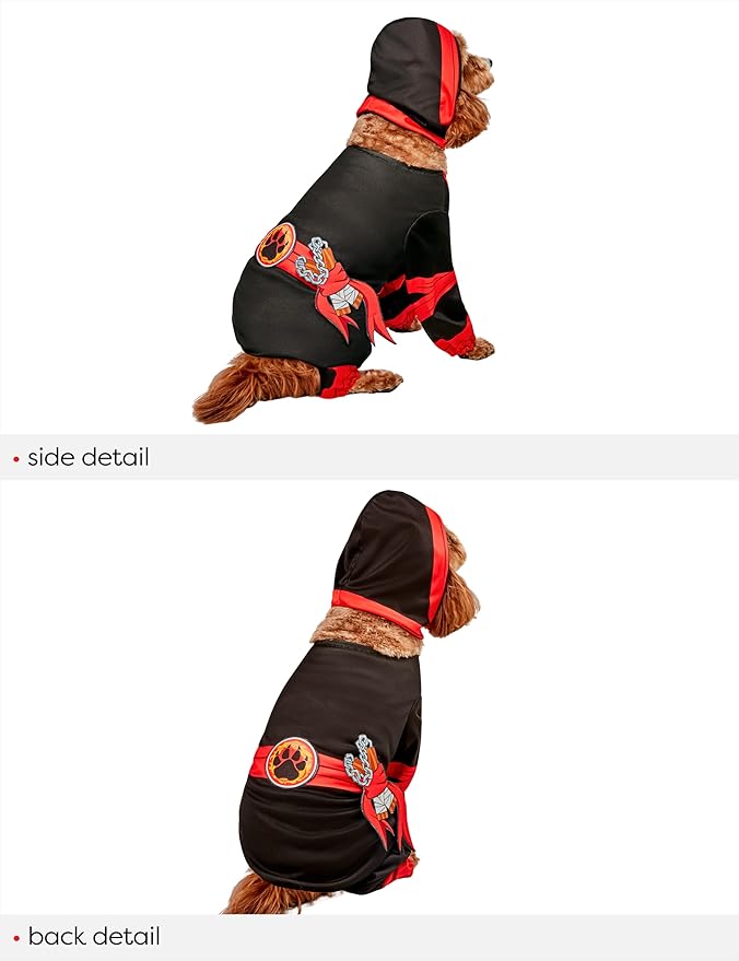 Rubies Ninja Fun and Cute Pet Costume Jumpsuit and Hood for Themed Parties and Halloween, Large