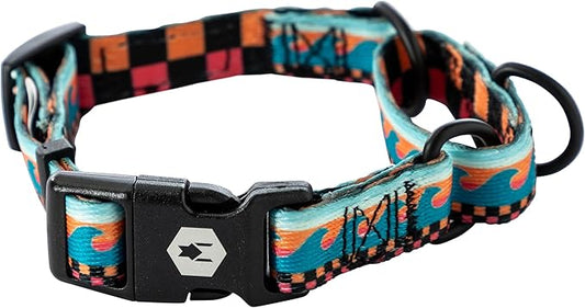 Wolfgang Heavy Duty Martingale Dog Collar with Quick Release Nylon Buckle for Walking & Training, BuenaOnda Print, X-Large