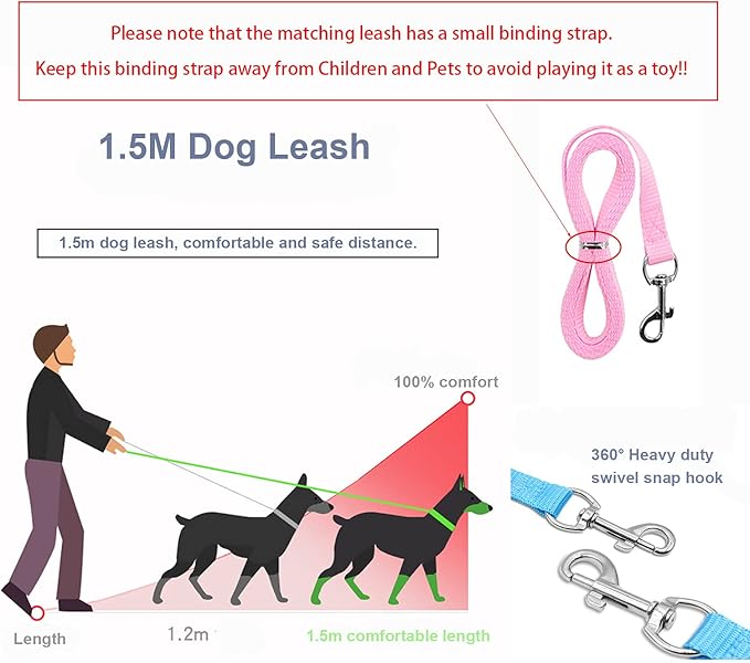 leconpet Step in Dog Harness, Vest Harness and Leash Set for Small Medium Dogs, Puppy Harness, Mesh Reflective Dog Harness Vest (Pink, L)