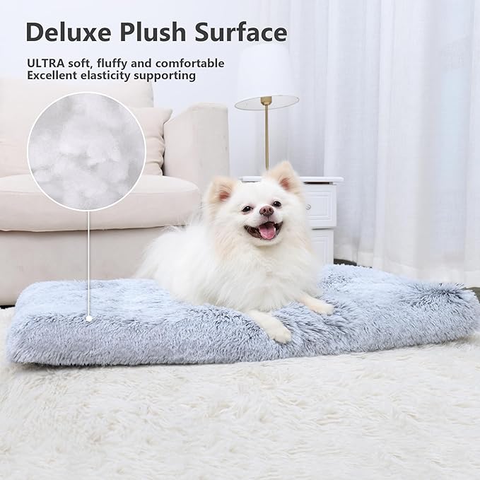 Vonabem Medium Dog Bed Washable, Soft Puppy Crate Beds for Medium Small Dogs and Cats, Plush Soft Puppy Pet Beds, Anti-Slip Dog Cage Mats for Sleeping, Kennel Pad 30 Inch