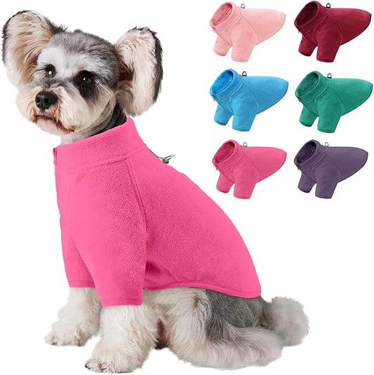 AOFITEE Dog Fleece Sweater, Dog Sweaters for Medium Dogs Girl Boy, Warm Dog Sweater for Dogs Male Female, Fleece Dog Vest Lightweight Dog Winter Jacket Sweatshirt with D-Ring and Turtleneck, L