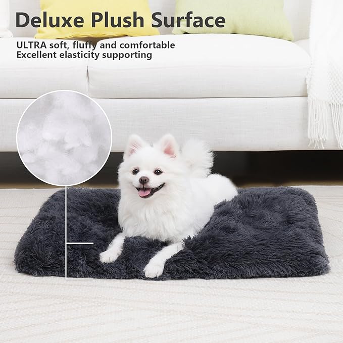 Vonabem Small Dog Crate Pad, Washable Crate Beds for Small Dogs & Cats, Plush Soft Pet Puppy Beds, Kennel Pad 24 * 18 inch