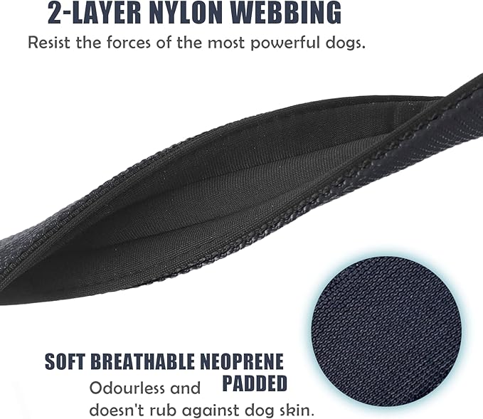 Heavy Duty Tactical Dog Collar - 1.5" Width Military Durable Thick Nylon with Adjustable Metal D Ring & Buckle Working Training K9 Collar for Medium Large Dogs (M(17"-20"), Black)