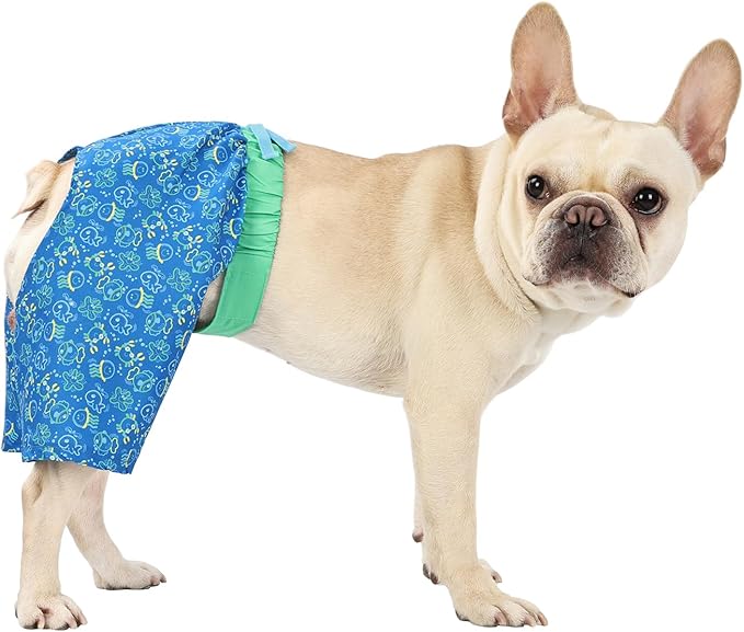 HDE Dog Swim Trunks Hawaiian Board Shorts Beach Pool Swimsuit for XS to XXL Dogs Glowing Sea Creatures - XS