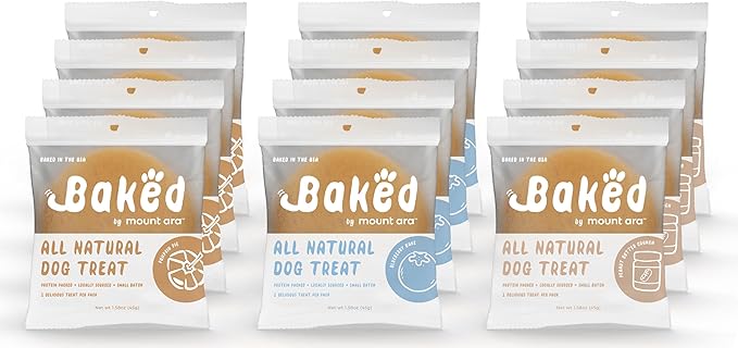 chill Baked Human Grade All Natural Dog Biscuits 1.75 Oz Bulk Cookies for Dog, Peanut Butter Dog Treats, Individually Wrapped Dog Treats, Healthy Dog Treats (Pack of 24 Cookies)