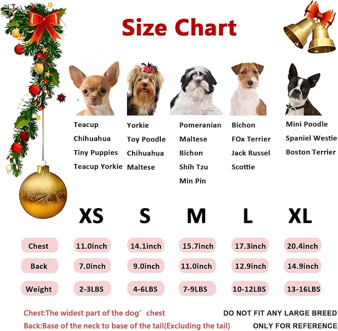 FLAdorepet Dog Christmas Costume Outfits,Red Velvet Small Dog Bowknot Pearl Dress Tutu Skirt, Winter Cat Clothes Pet Apparel(Red Bow, Small)
