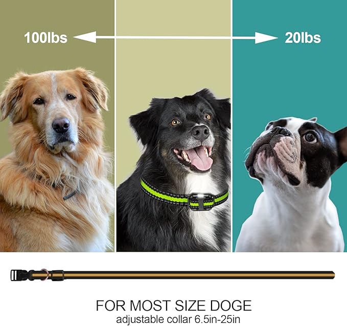 Electric Dog Training Collar with Remote 1640FT, E-Shock, Safe Training Modes, Rechargeable IP67 Waterproof Collars for 1 Dog (Black)