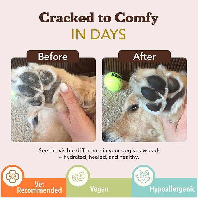 Natural Dog Company Paw Soother Balm & Wax for Dogs, Moisturizing Relief for Dry, Cracked Paws, Lick-Safe, Repairs & Heals, Protects Against Extreme Weather, Coconut Oil & Vitamin E, 0.15oz Stick
