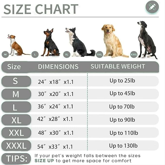KHONSU PET Dog Bed Mat Crate Pad for Up to 90 lbs Dogs with Reversible Sides for Cold and Hot Seasons, Completely Washable Cushioned Pad 1.1inch Thin Dog Bed
