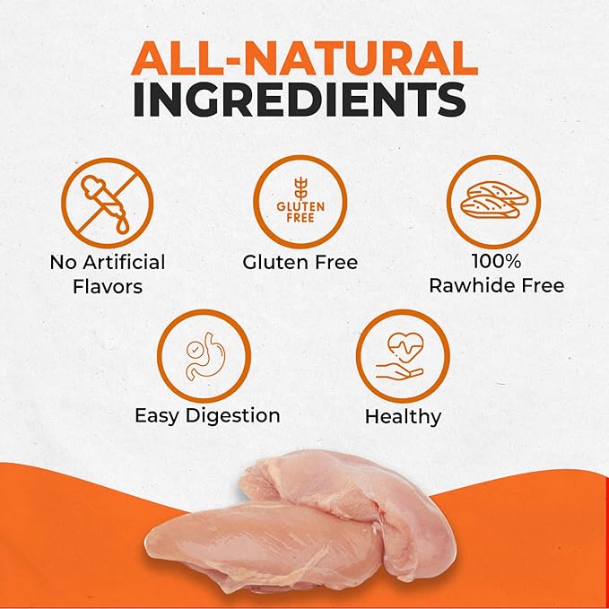 Canine Naturals Chicken Recipe Chew - Rawhide Free Dog Treats - Made from USA Raised Chicken - All-Natural and Easily Digestible - XL (2 Count) for Dogs 75lb+