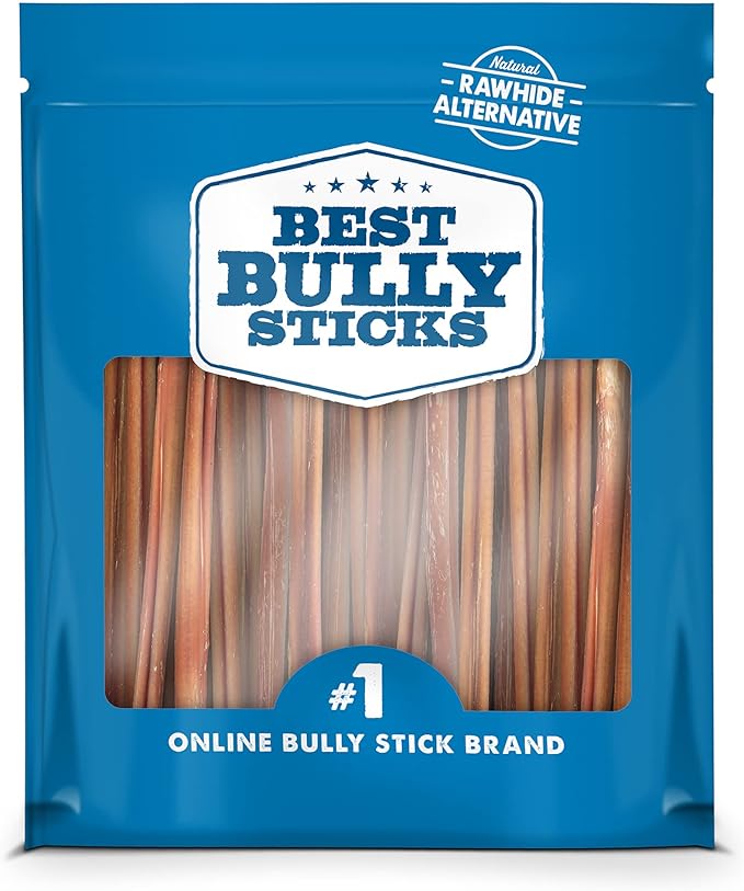 Best Bully Sticks 6 Inch Bully Sticks for Dogs - 18 Count (Pack of 1) - Natural, Easily Digestible, 100% Grass-Fed Beef, Grain and Rawhide Free