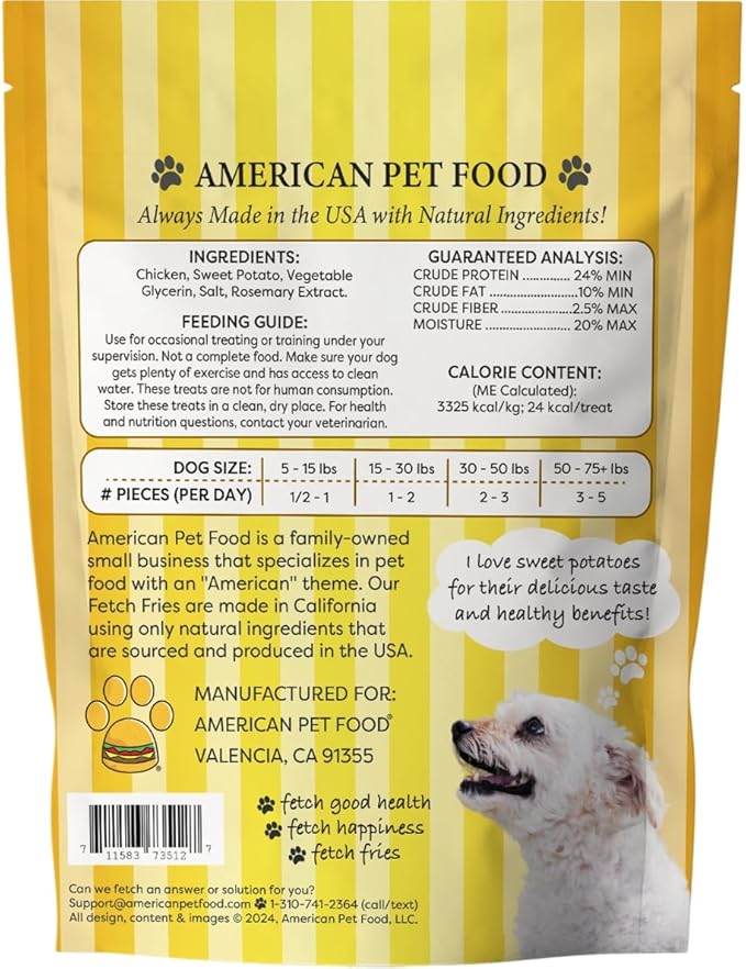 Chicken and Sweet Potato Dog Treats, Soft Chicken Jerky for Small and Large Breeds, Naturally Healthy, Made in The USA (5 oz)