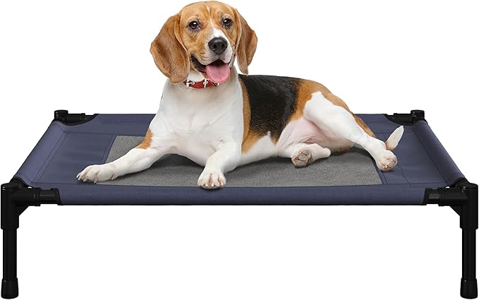 PETMAKER Elevated Dog Bed Cover - 30x24-Inch Replacement Pet Bed Cover with Mesh Panel - for Indoor/Outdoor Use - Dog Cot Not Included (Blue)