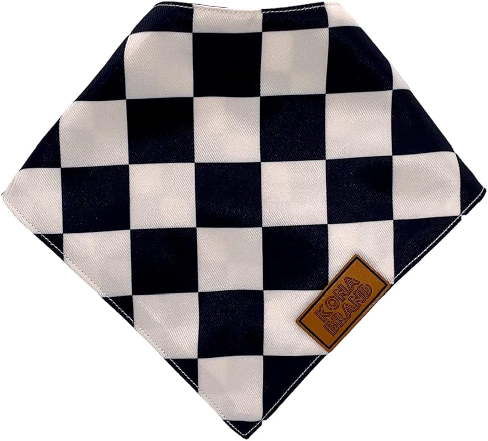 KonaBrandCo- Premium Handmade Dog Bandana | Dual Layered Silky Durable Polyester Fabric | Adjustable Fit Custom Shape- Won't Roll (Large, OLLIE)
