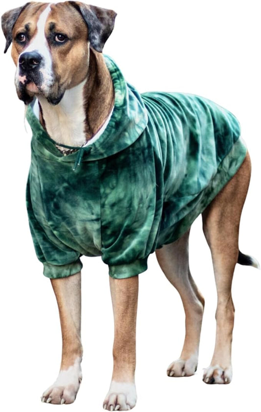 Spark Paws Dog Hoodie - Premium Quality, Buttery Soft, Superior Comfort and Fit, Calming Fleece Interior, Suitable for All Breeds -Green Skydye, 4XL