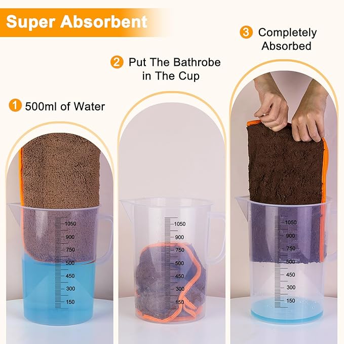 Dog Bathrobe Super Absorbent Dog Towels for Drying Dogs Large Quick Drying Dog Robes for After Bath Soft Dog Drying Towel Adjustable Dog Drying Coat to Keep Dog Warm(S-XXL)