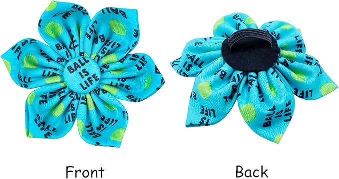 Lionet Paws Dog Collar with Flower - Cute Cotton Flower Dog Collar with Metal Buckle for Large Dog Girl Boy, XL, Neck 16-26in