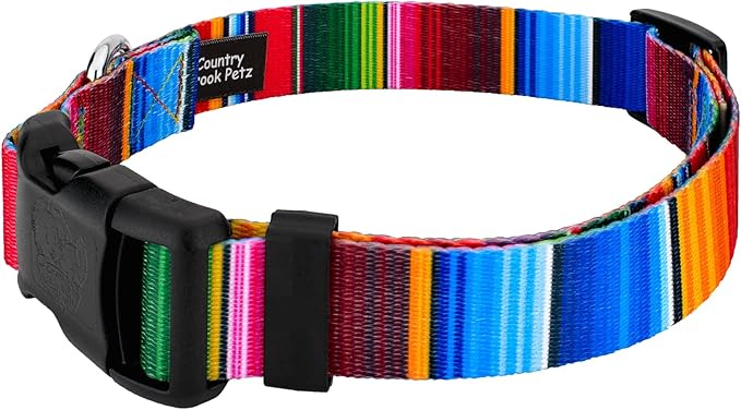 Country Brook Petz - Deluxe Serape Dog Collar - Made in The U.S.A. - Country and Western Collection Featuring Rustic Designs (1 Inch, Medium)