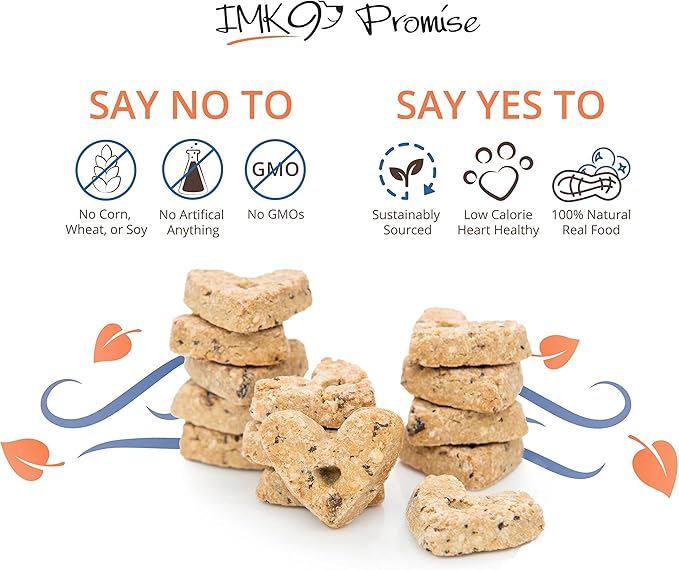 All Natural Puppy Peanut Butter Training Treats - Low Calorie Dog Treats – Low Fat Diet for Pets - Vegetarian, Baked, Crunchy Biscuits - Heart Shaped, Healthy Fiber, No Grain-Gluten, Made in USA