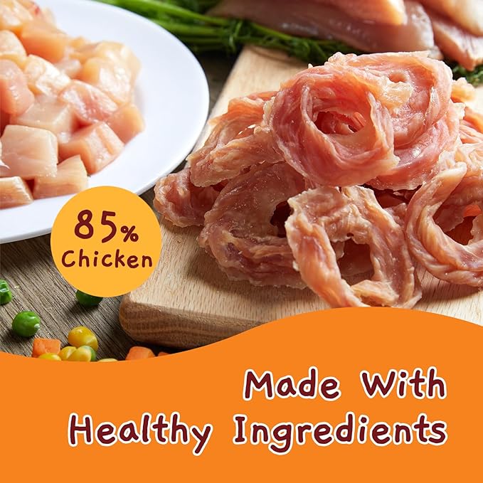 Jungle Calling Chicken Rings Dog Treats, Slow Roasted Chicken Jerky, Rawhide Free Dog Chews, High Protein Training Treats, Hip and Joint Health with Glucosamine, 10.6 oz