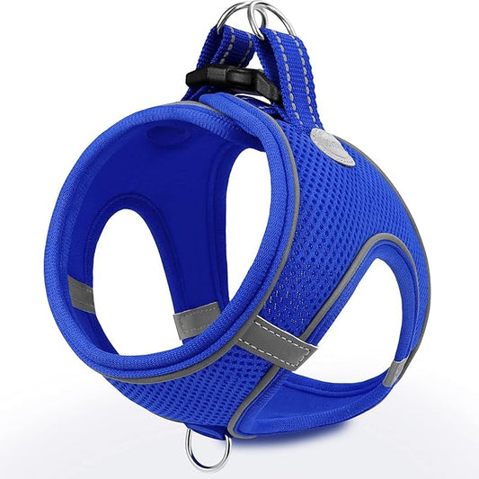 Joytale Small Dog Harness, Breathable Mesh Step-in Vest, Reflective Soft Padded Harnesses Small Sized Dog for Walking, Navy Blue, S